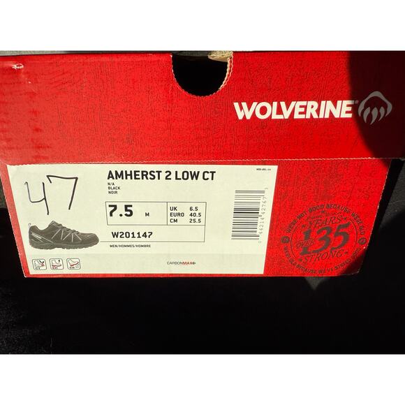 New Wolverine Amherst 2 Low Comp Toe Size 7.5 M Black - Picture 7 of 7